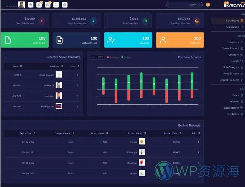 DreamsPOS-POS管理/进销存/CRM 9合1前端精品模板插图3-WP资源海