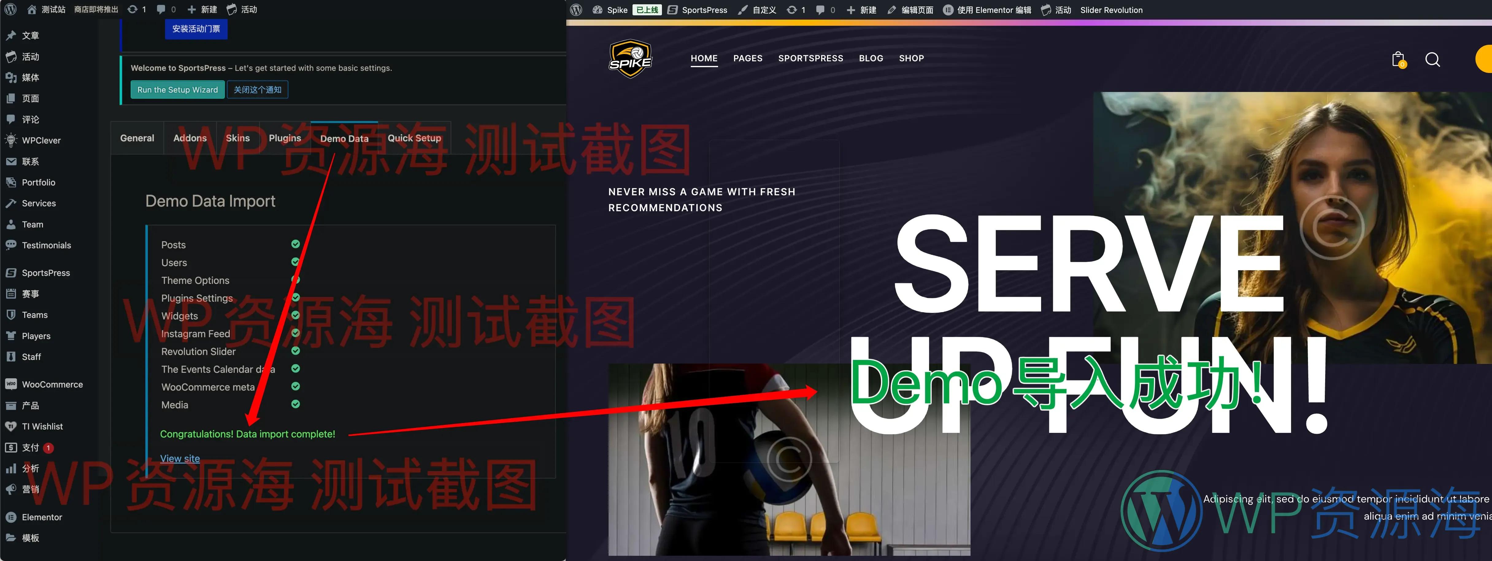 Spike-多功能排球网站模板WordPress主题插图1-WP资源海
