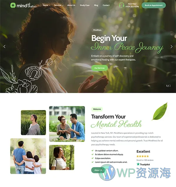 Mindthera-心理咨询心理学网站模板WordPress主题插图12-WP资源海