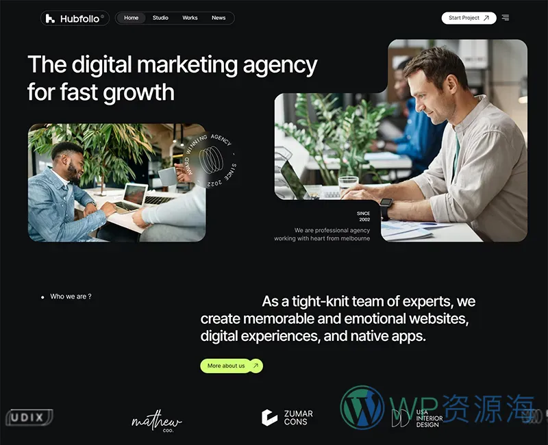 Hubfolio-数字机构设计公司HTML5网站模板插图5-WP资源海 Hubfolio-数字机构设计公司HTML5网站模板插图5-WP资源海