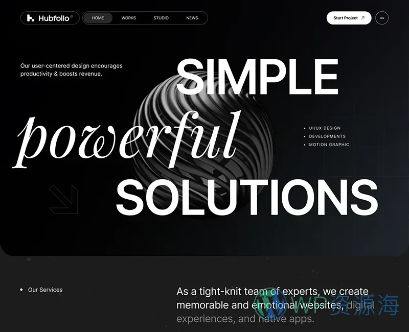 Hubfolio-数字机构设计公司HTML5网站模板插图9-WP资源海 Hubfolio-数字机构设计公司HTML5网站模板插图9-WP资源海