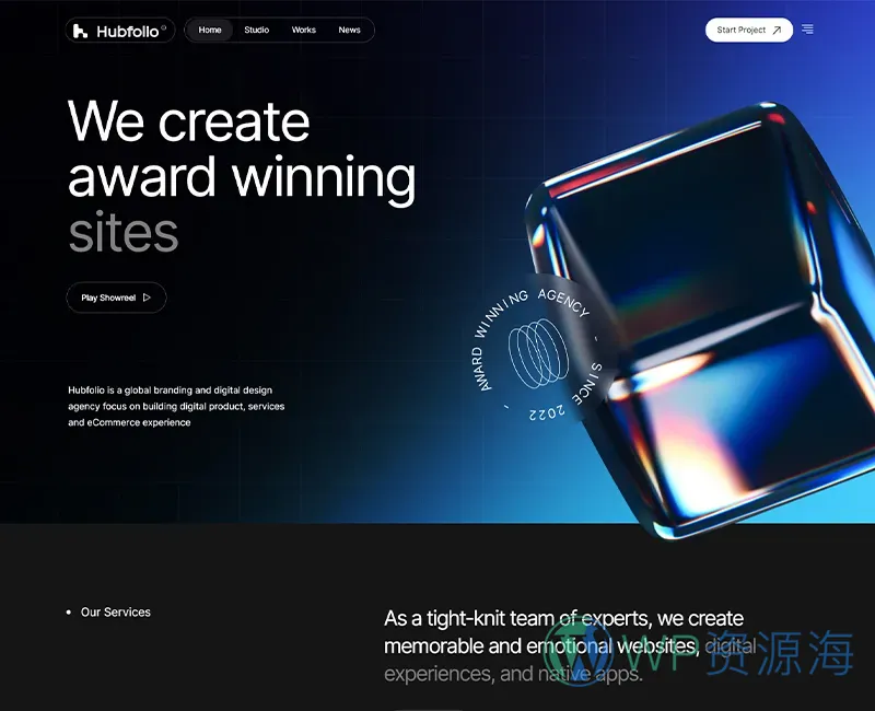 Hubfolio-数字机构设计公司HTML5网站模板插图1-WP资源海 Hubfolio-数字机构设计公司HTML5网站模板插图1-WP资源海