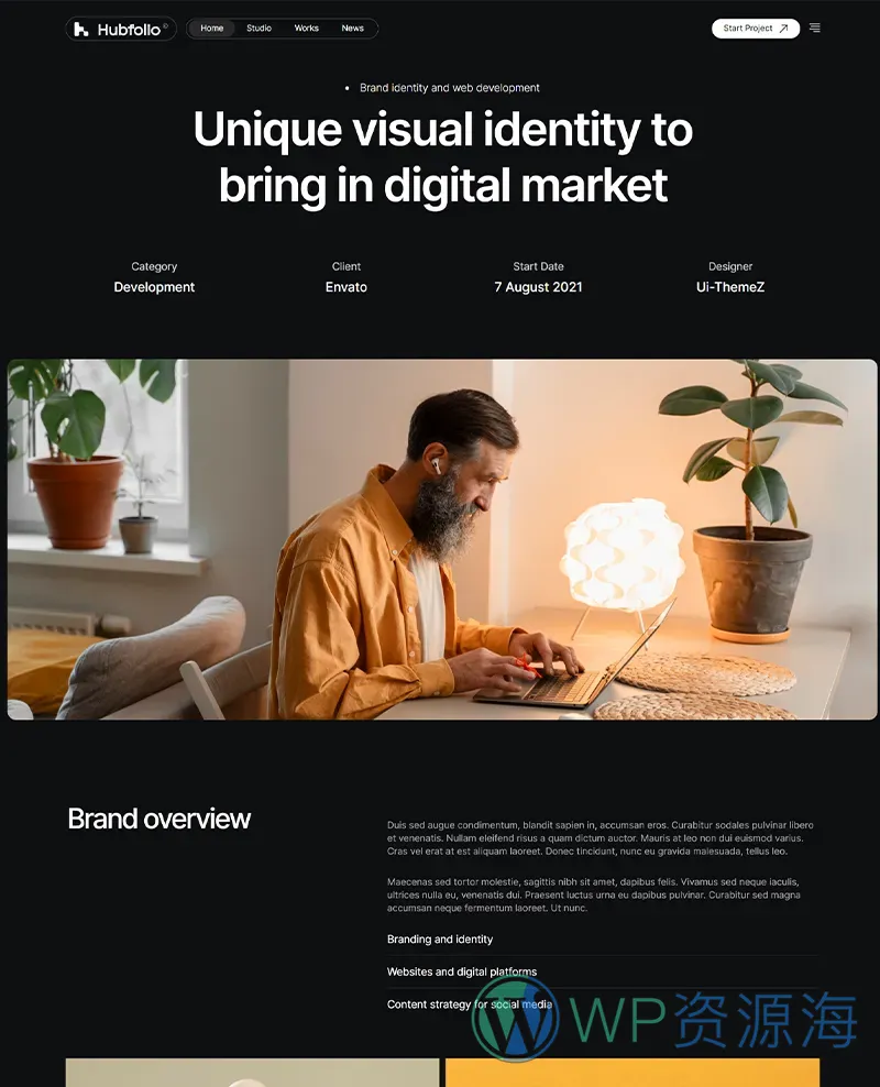 Hubfolio-数字机构设计公司HTML5网站模板插图21-WP资源海