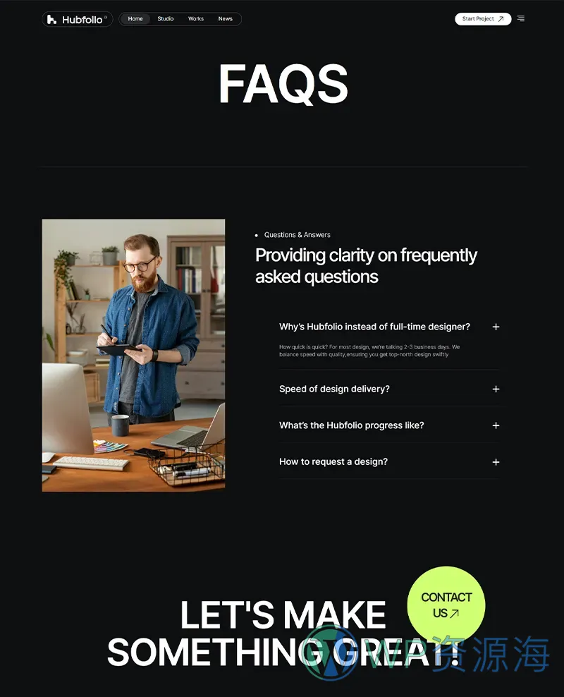 Hubfolio-数字机构设计公司HTML5网站模板插图15-WP资源海