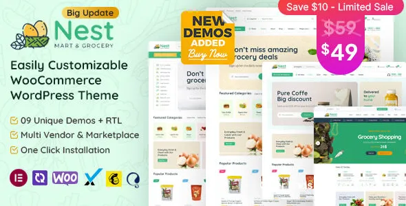 Nest-绿色食品与百货商城WordPress主题