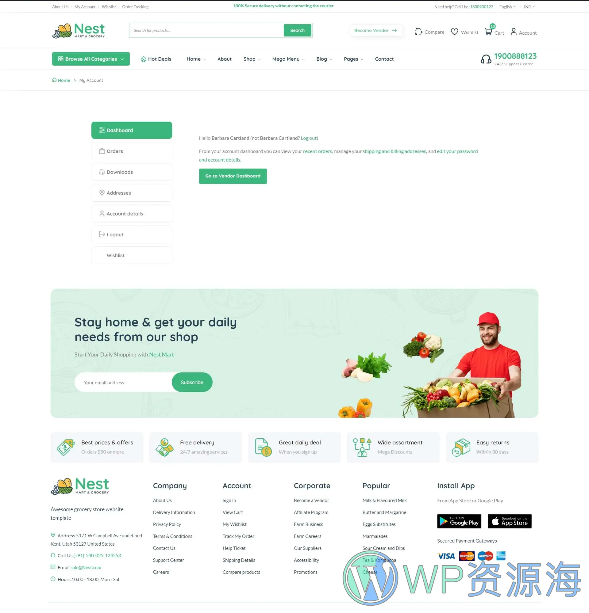 Nest-绿色食品与百货商城WordPress主题插图12-WP资源海