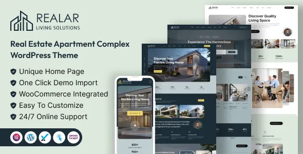 Realar-房地产房屋中介公司网站模板WordPress主题