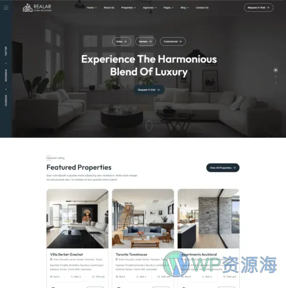 Realar-房地产房屋中介公司网站模板WordPress主题插图4-WP资源海