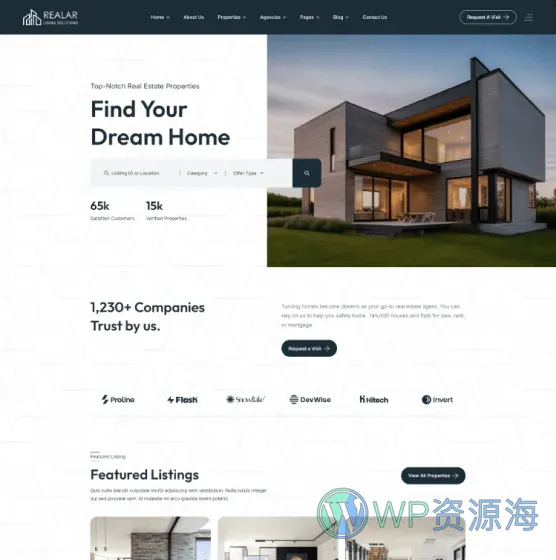 Realar-房地产房屋中介公司网站模板WordPress主题插图3-WP资源海