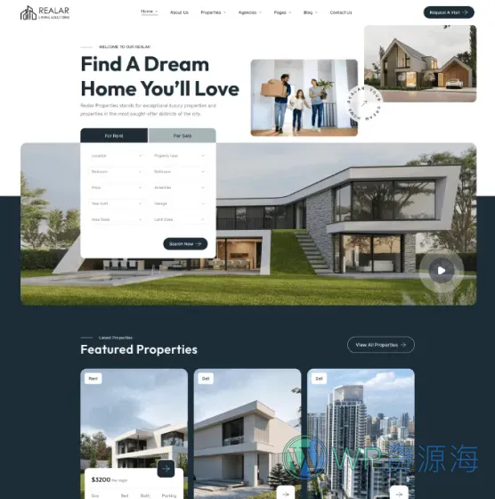 Realar-房地产房屋中介公司网站模板WordPress主题插图5-WP资源海