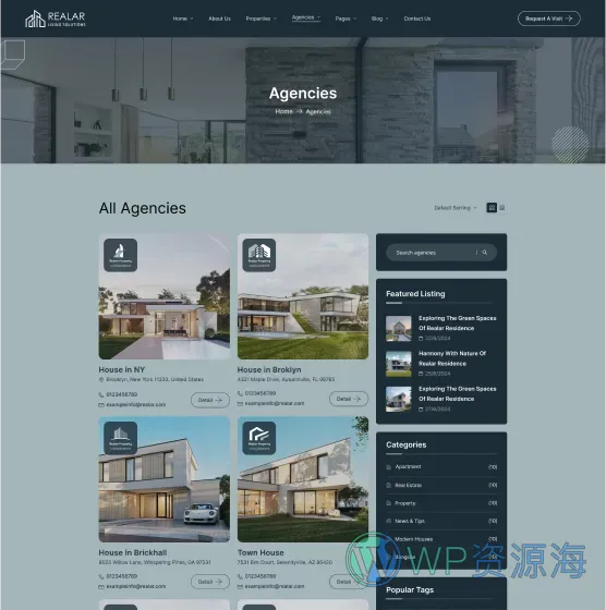Realar-房地产房屋中介公司网站模板WordPress主题插图13-WP资源海