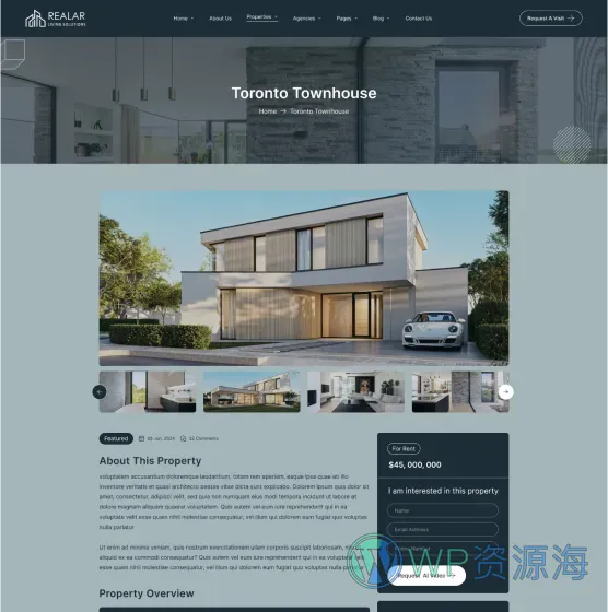 Realar-房地产房屋中介公司网站模板WordPress主题插图20-WP资源海