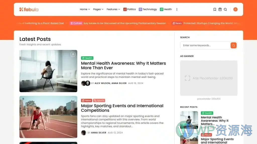 Fabula-漂亮新颖的新闻杂志博客WordPress主题插图9-WP资源海