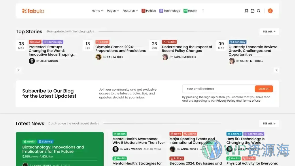 Fabula-漂亮新颖的新闻杂志博客WordPress主题插图6-WP资源海
