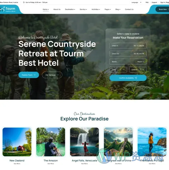 Tourm-超漂亮旅游行业网站模板WordPress主题插图4-WP资源海