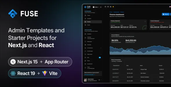 Fuse-Next.js & React精品后台管理模板
