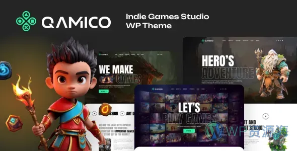 Qamico-游戏工作室网站模板WordPress主题插图-WP资源海