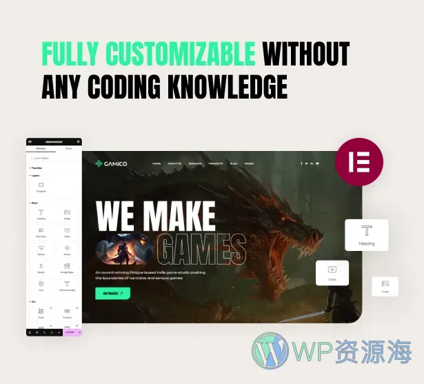 Qamico-游戏工作室网站模板WordPress主题插图2-WP资源海