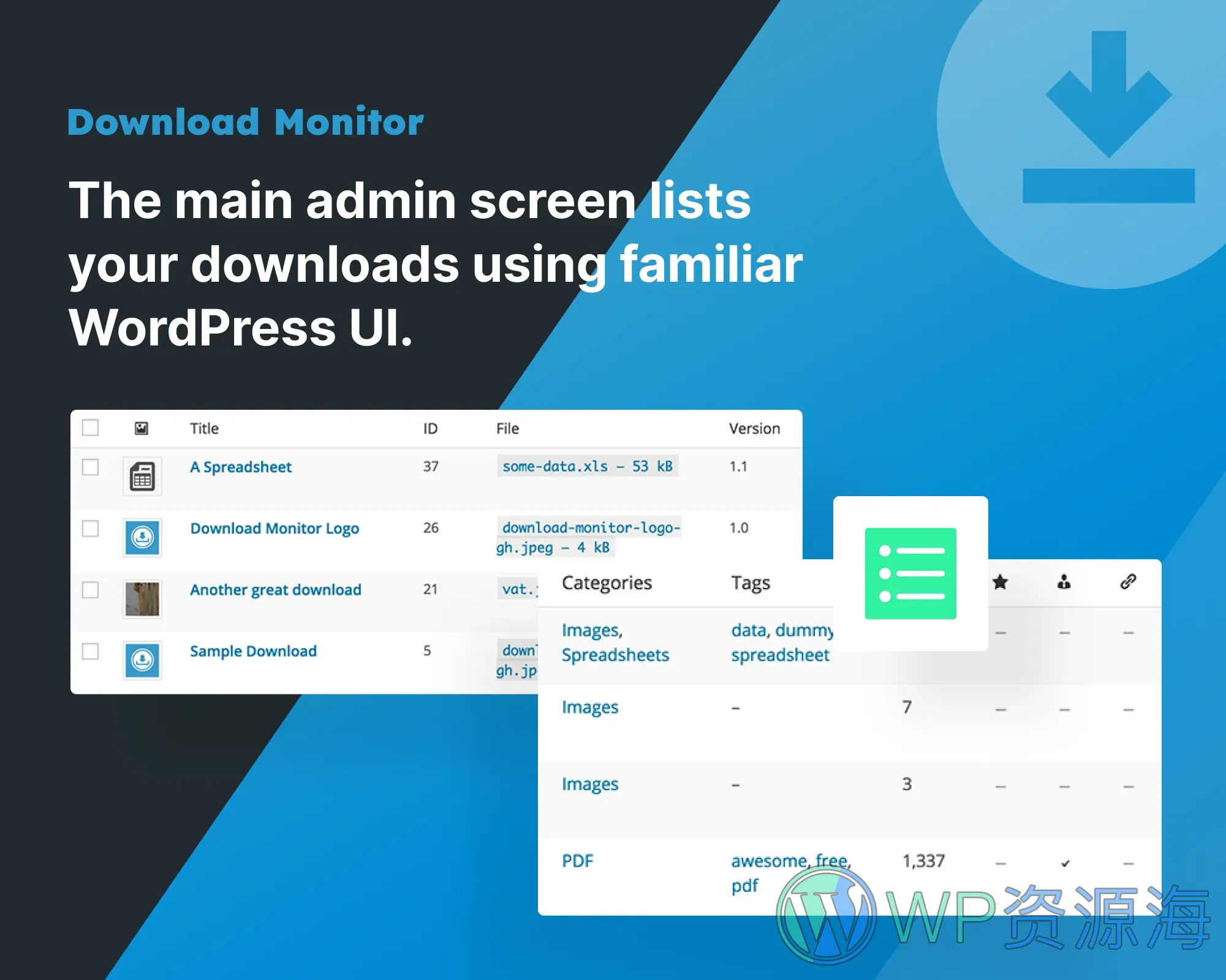 Download Monitor-下载监控/下载管理WordPress插件插图3-WP资源海