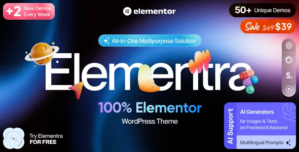 Elementra-高颜值多用途网站模板WordPress主题