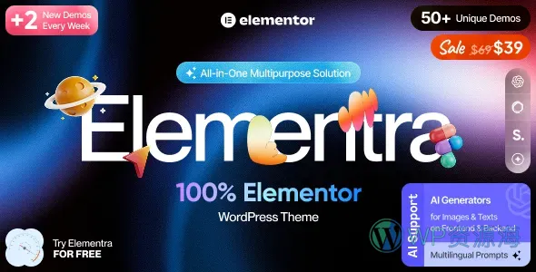 Elementra-高颜值多用途网站模板WordPress主题插图-WP资源海