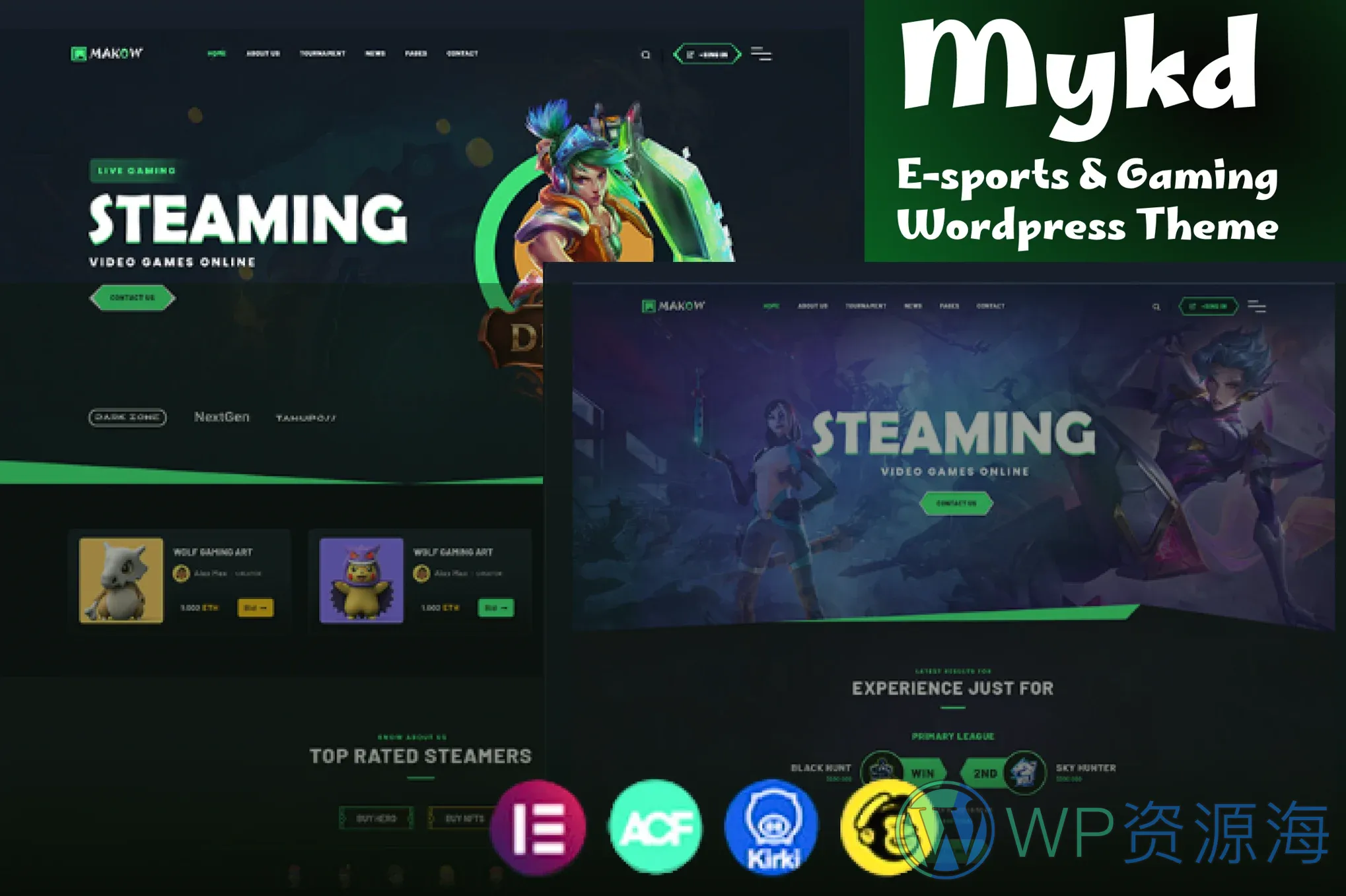 MYKD-炫酷电竞风游戏NFT网站模板WordPress主题插图-WP资源海