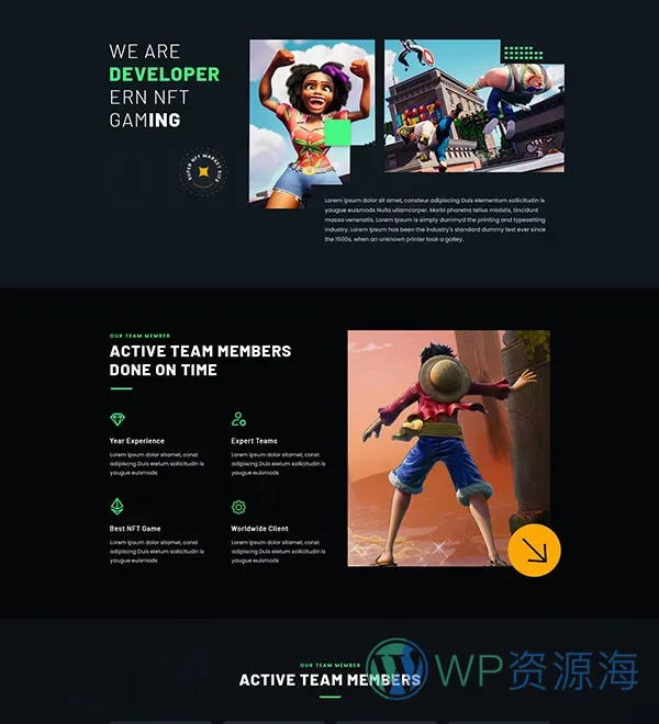 MYKD-炫酷电竞风游戏NFT网站模板WordPress主题插图7-WP资源海