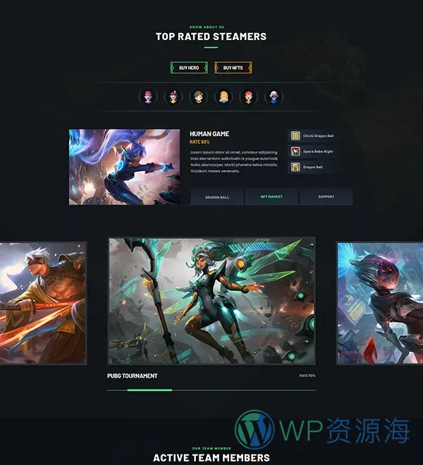 MYKD-炫酷电竞风游戏NFT网站模板WordPress主题插图4-WP资源海