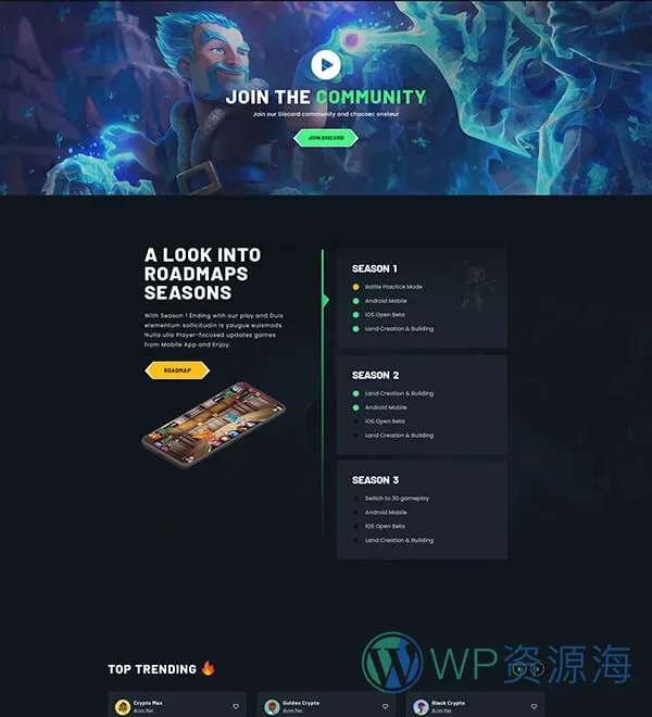 MYKD-炫酷电竞风游戏NFT网站模板WordPress主题插图5-WP资源海