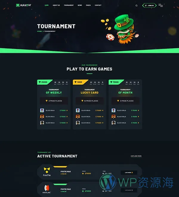MYKD-炫酷电竞风游戏NFT网站模板WordPress主题插图18-WP资源海
