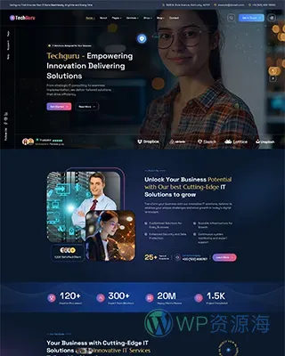 Techguru-深色有点酷科技公司网站HTML5模板插图2-WP资源海 Techguru-深色有点酷科技公司网站HTML5模板插图2-WP资源海