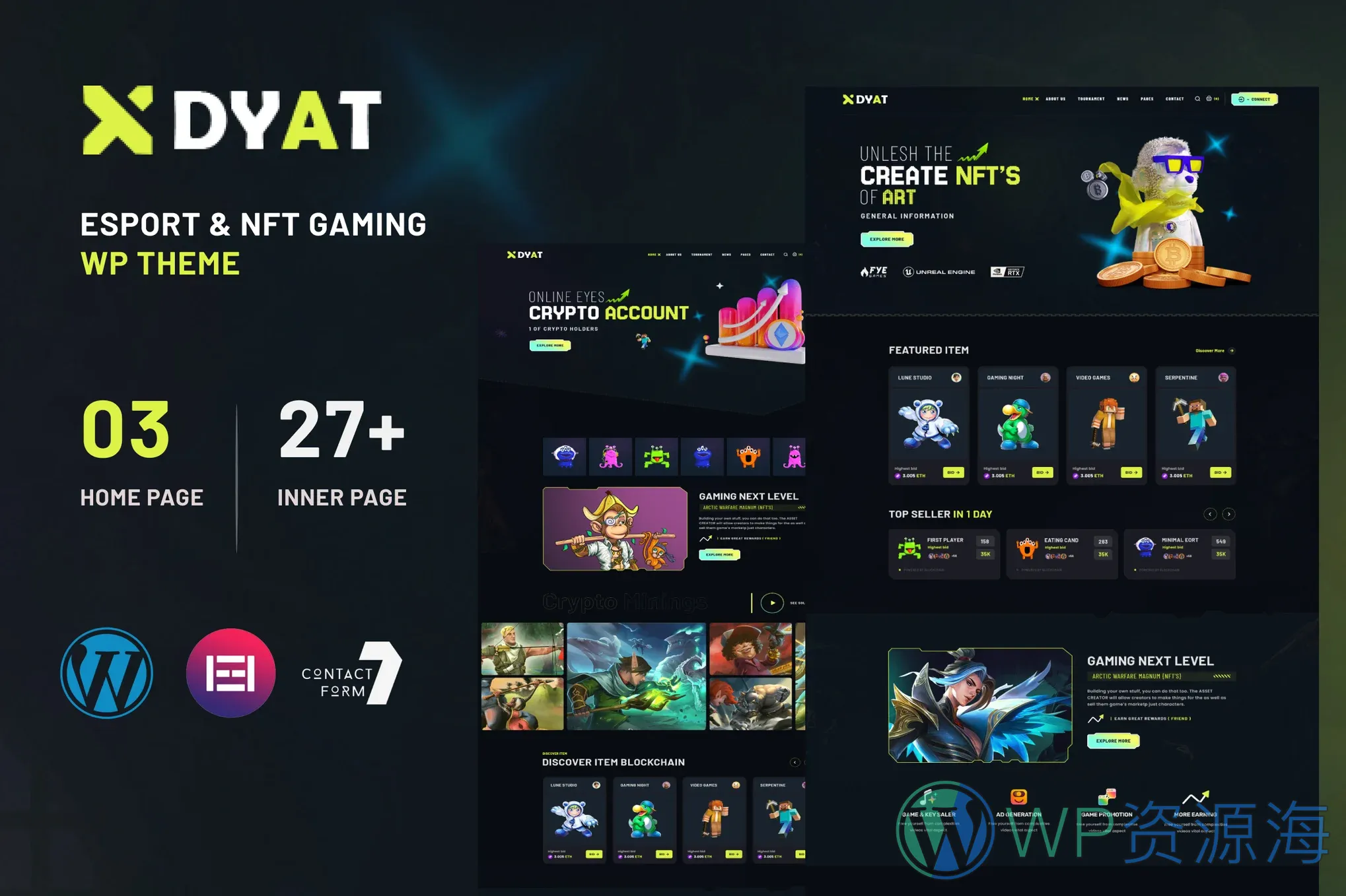 DYAT-超炫酷游戏NFT电竞网站WordPress主题插图-WP资源海 DYAT-超炫酷游戏NFT电竞网站WordPress主题插图-WP资源海