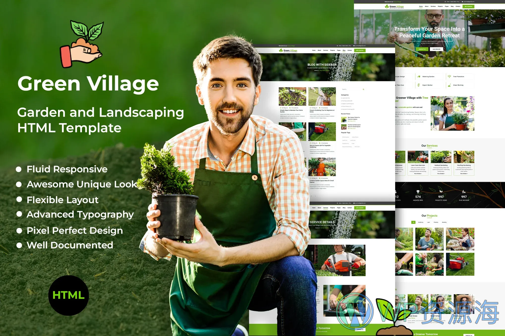 Green Village-绿化公司园艺景观设计HTML网站模板插图-WP资源海 Green Village-绿化公司园艺景观设计HTML网站模板插图-WP资源海