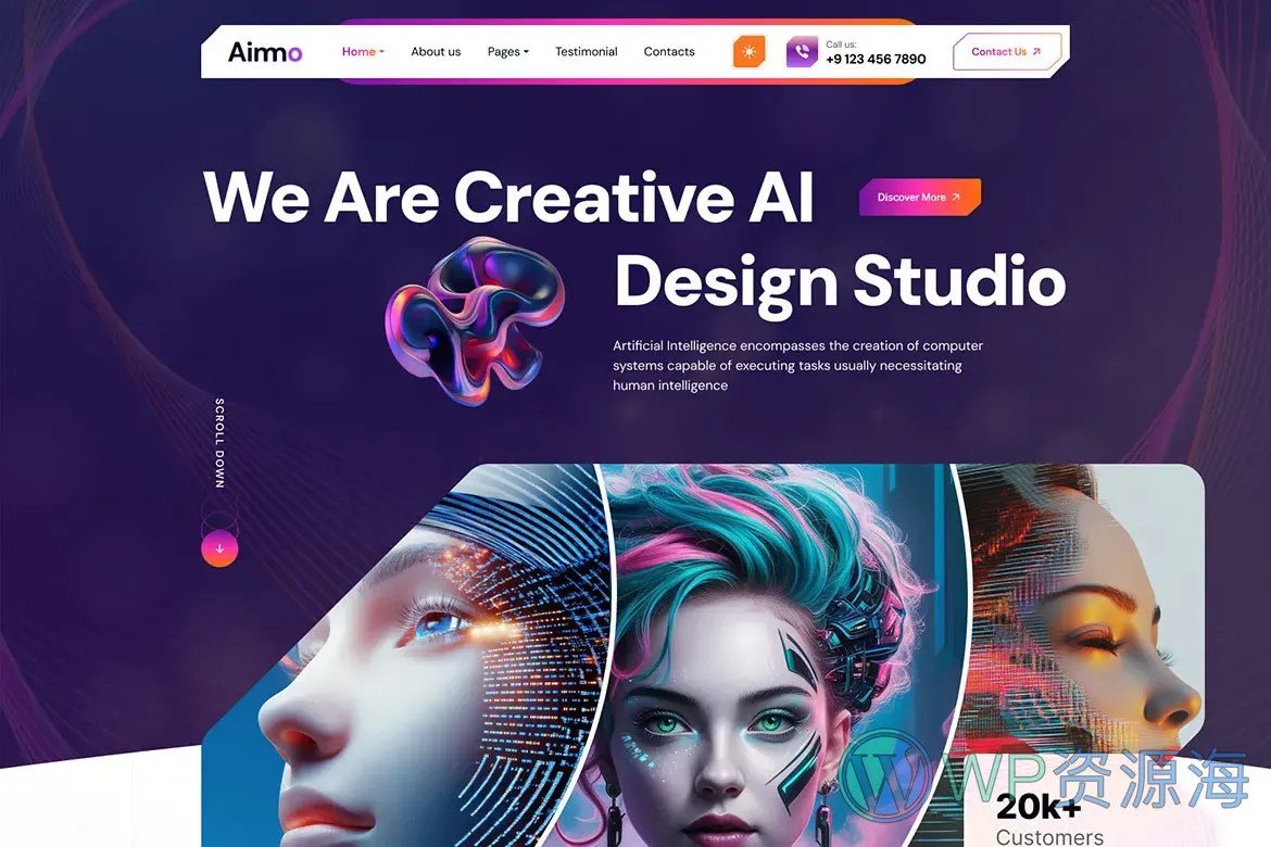 Aimo-多用途AI人工智能网站模板WordPress主题插图4-WP资源海 Aimo-多用途AI人工智能网站模板WordPress主题插图4-WP资源海