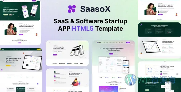 SaasoX-软件公司/SaaS平台/APP网站HTML5模板插图-WP资源海