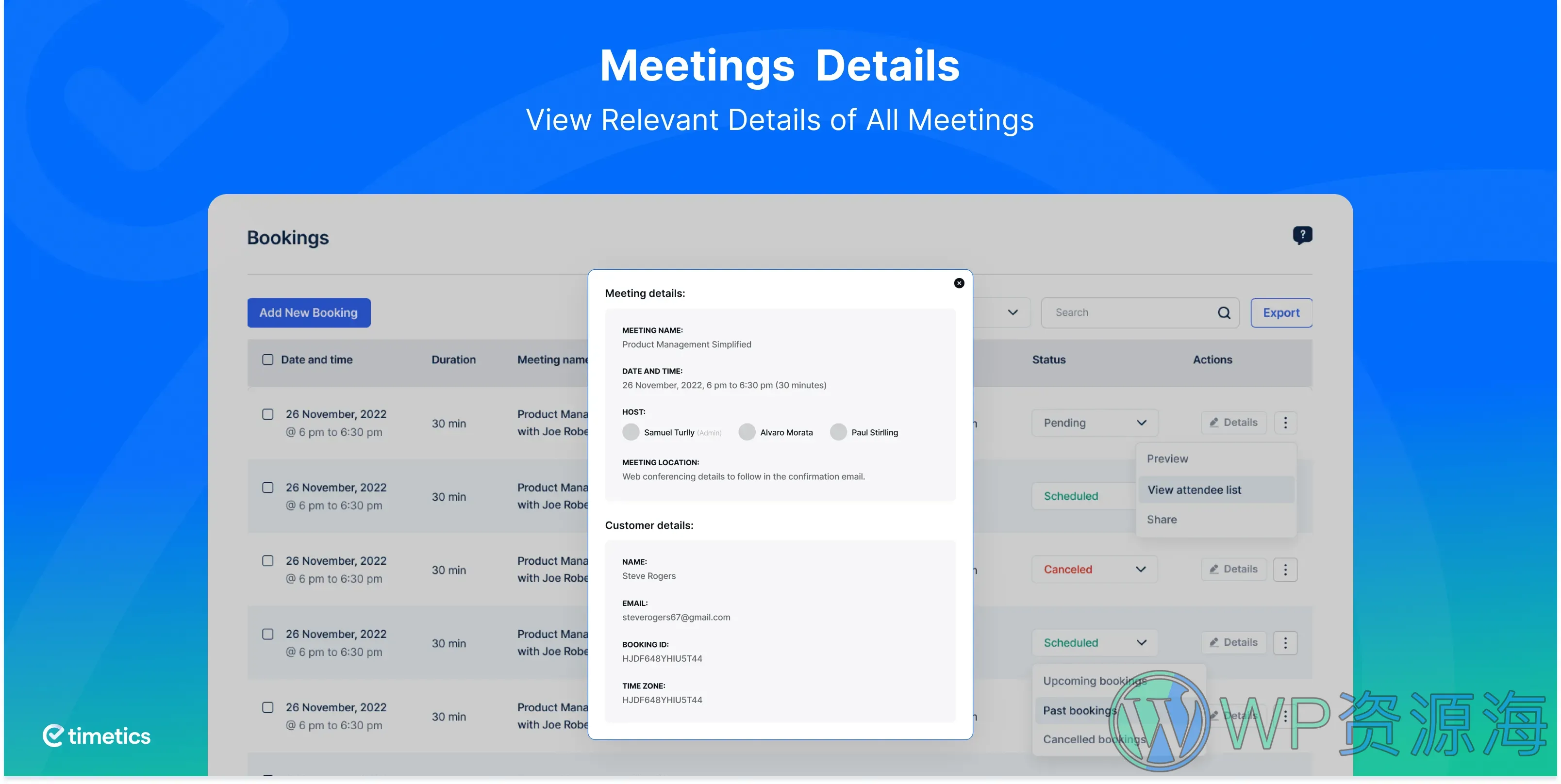 WP Timetics Pro-带AI功能的在线预约管理WordPress插件插图11-WP资源海