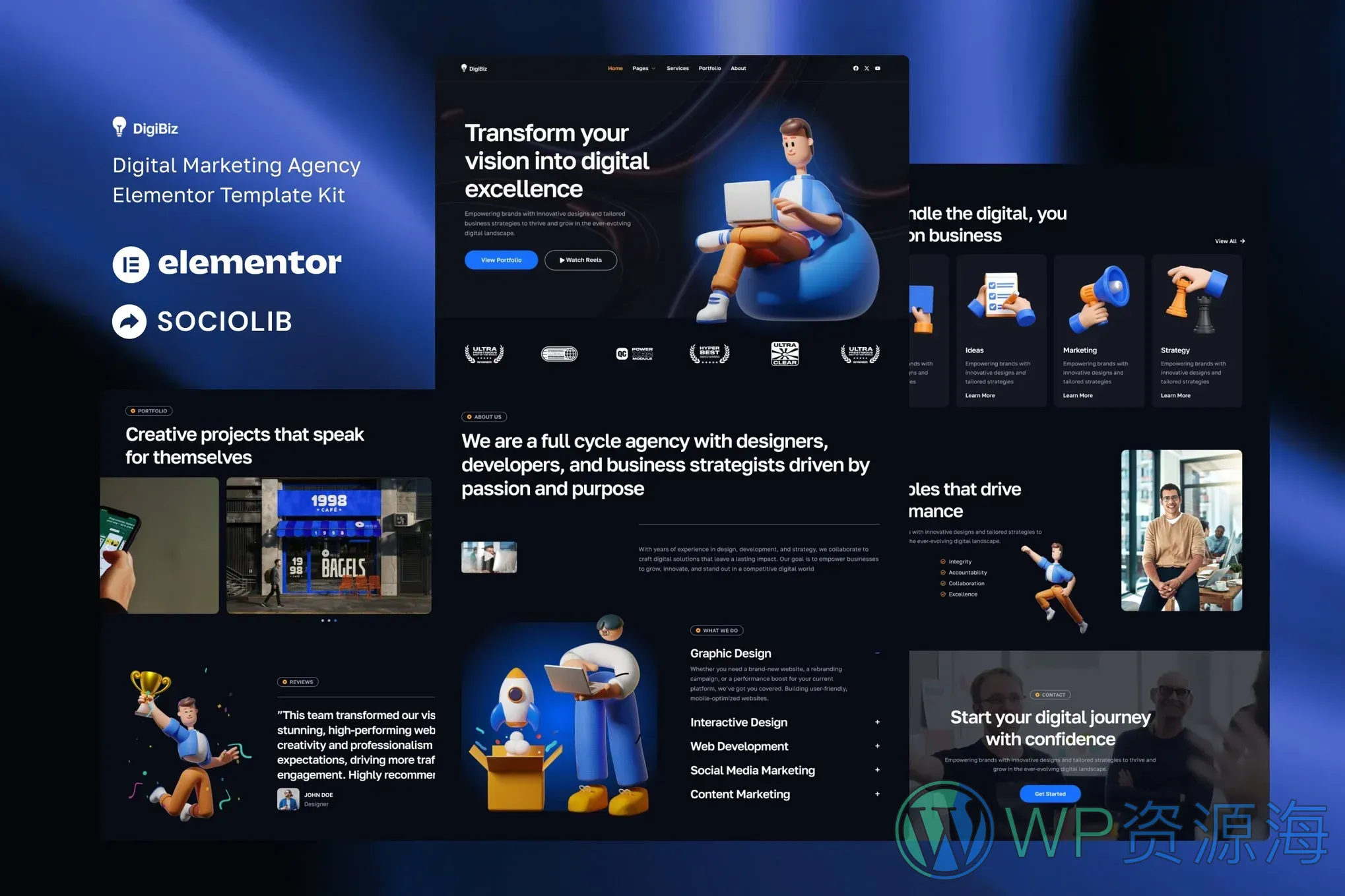 创意营销广告设计传媒公司网站模板_一键导入式WordPress整站模板插图-WP资源海 创意营销广告设计传媒公司网站模板_一键导入式WordPress整站模板插图-WP资源海