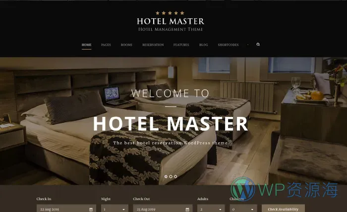 Hotel Master-专业级酒店房间预订网站模板WordPress主题插图2-WP资源海
