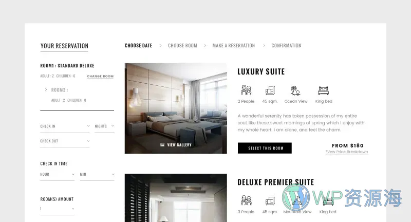 Hotel Master-专业级酒店房间预订网站模板WordPress主题插图9-WP资源海