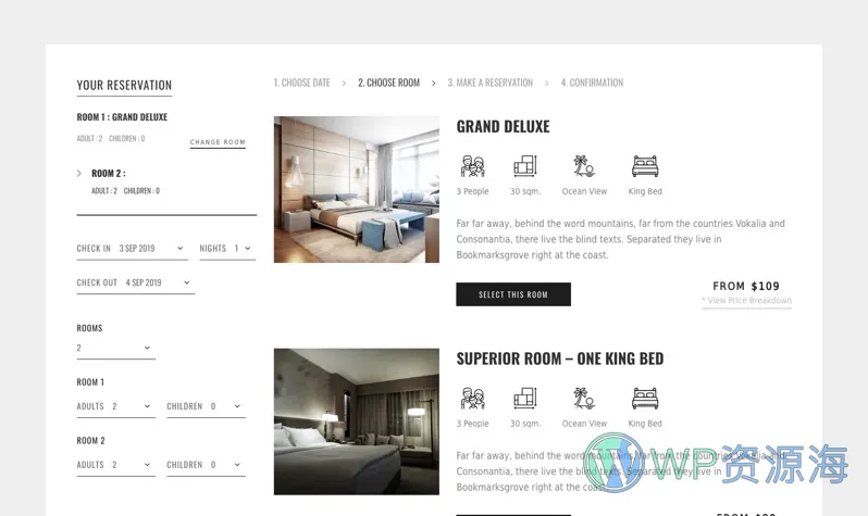 Hotel Master-专业级酒店房间预订网站模板WordPress主题插图7-WP资源海