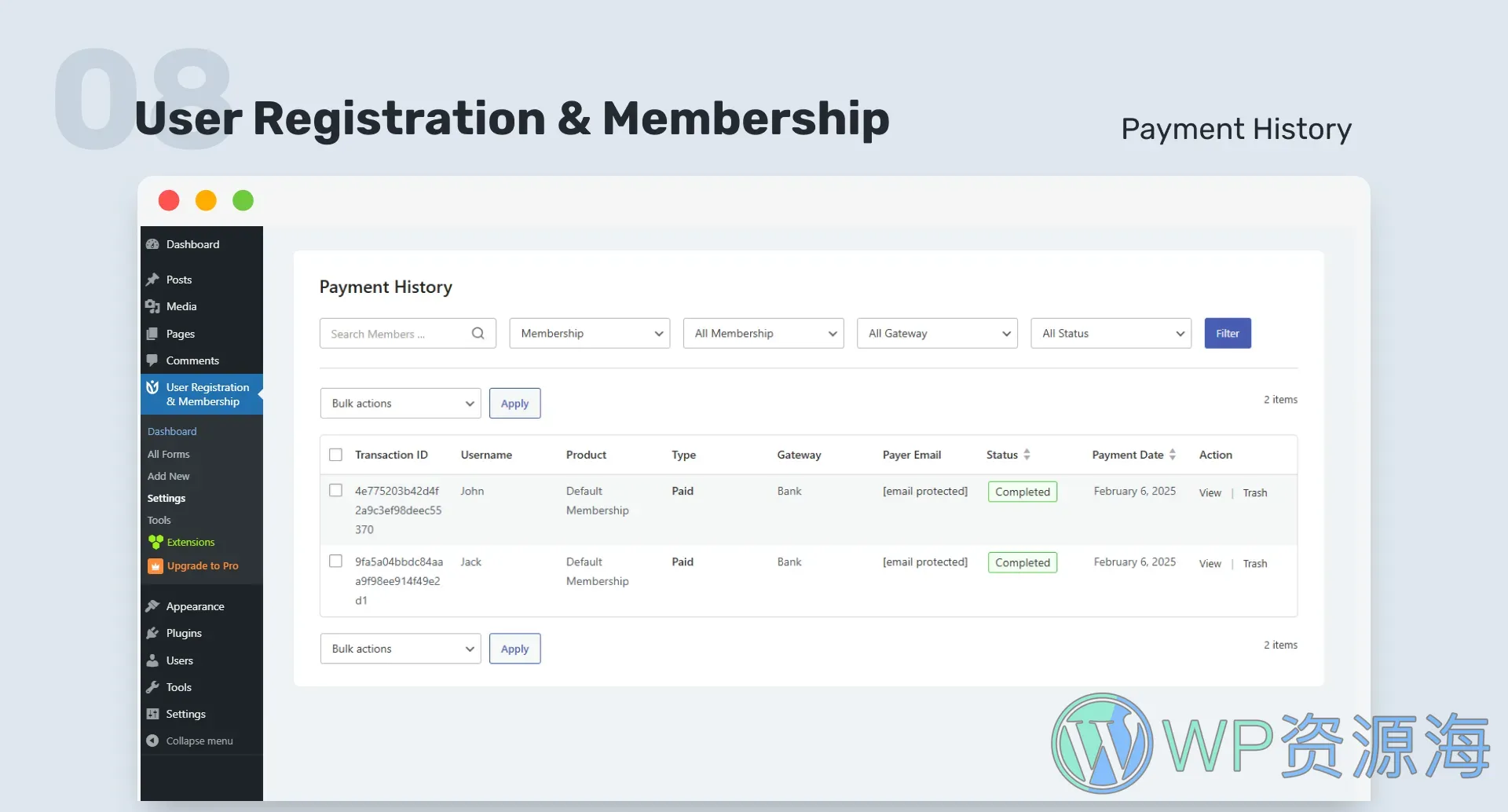 User Registration Pro-用户注册&会员管理系统WordPress插件插图9-WP资源海