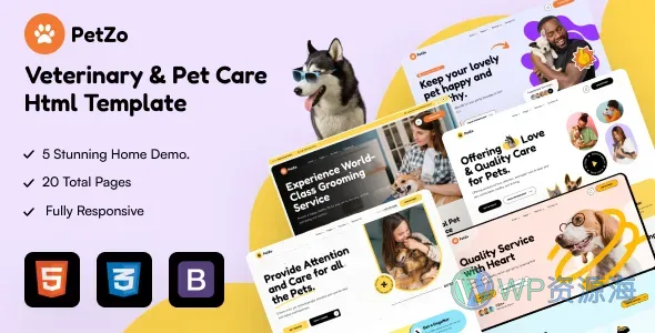 PetZo-超可爱宠物行业网站HTML模板插图-WP资源海 PetZo-超可爱宠物行业网站HTML模板插图-WP资源海