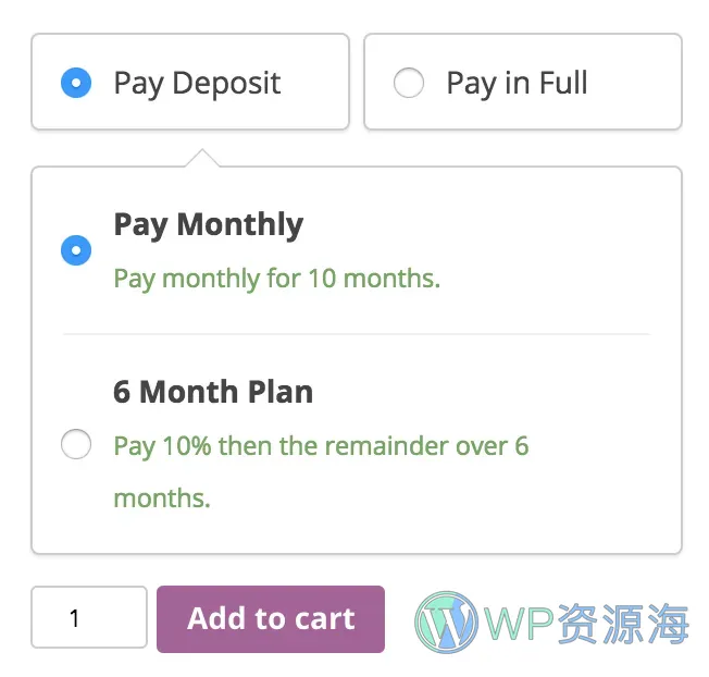WooCommerce Deposits-分期付款定金支付插件插图5-WP资源海