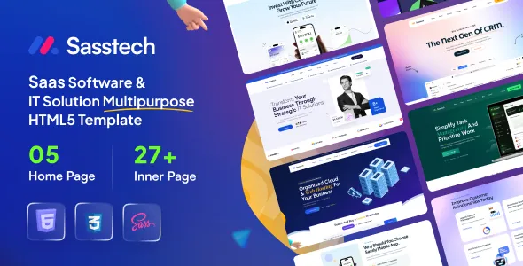 SassTech SaaS 软件APP科技公司HTML5网站模板