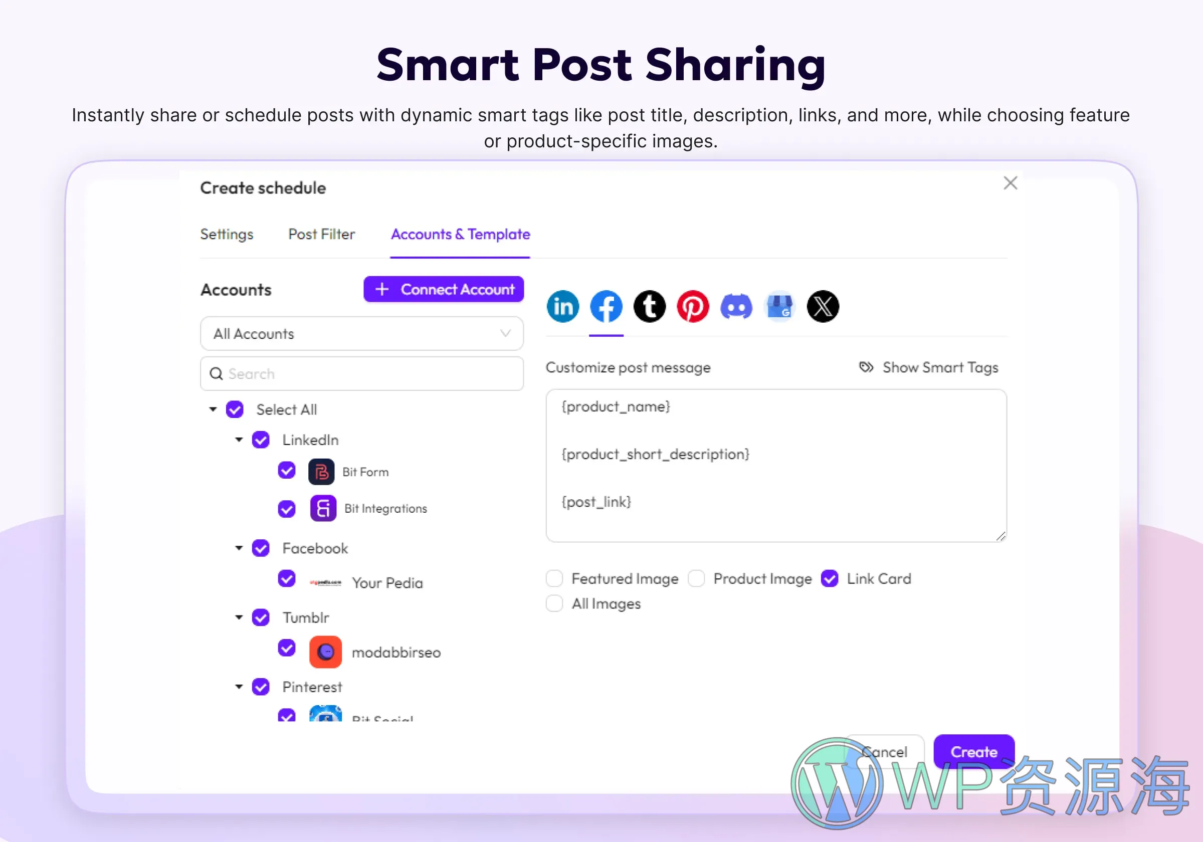 Bit Social Pro-社交媒体自动发步与分享WordPress插件插图5-WP资源海