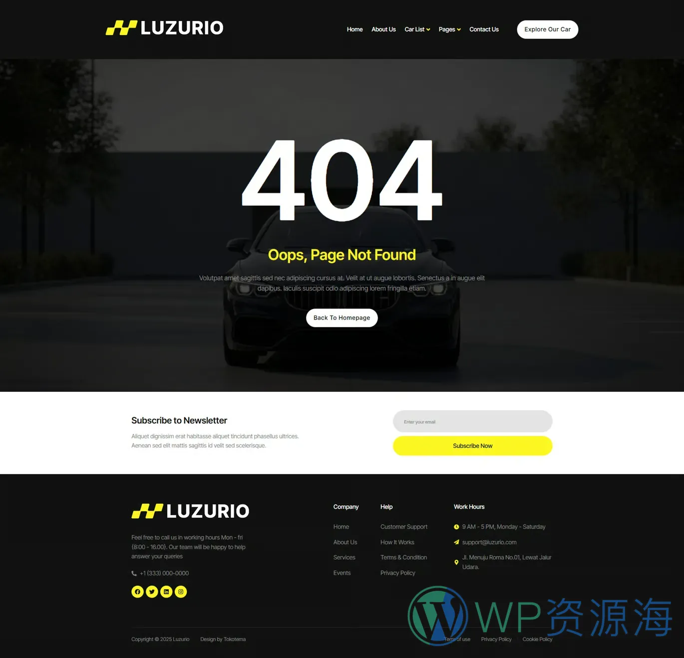 高端豪华汽车跑车租车公司_一键导入式快速建站模板插图9-WP资源海