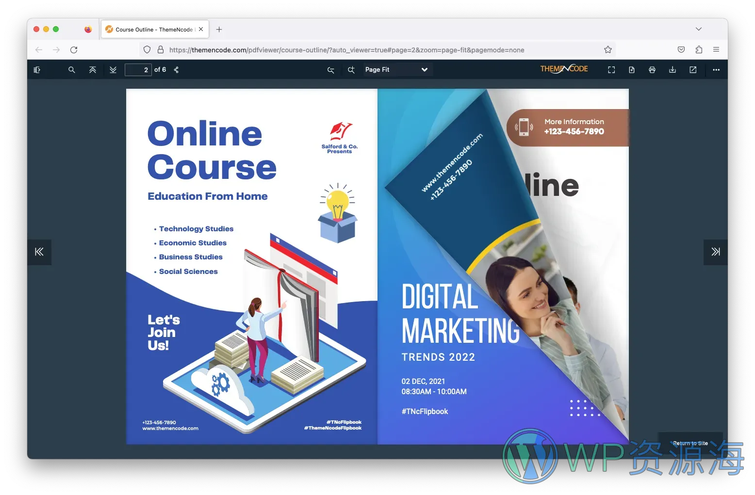 TNC FlipBook-超真实PDF 3D翻页阅读器WordPress插件插图1-WP资源海