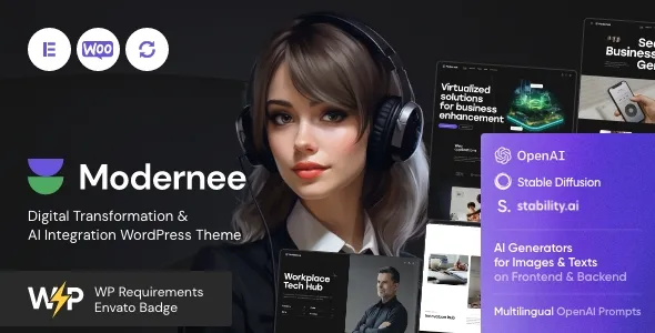 Modernee-网络科技AI智能网站模板WordPress主题