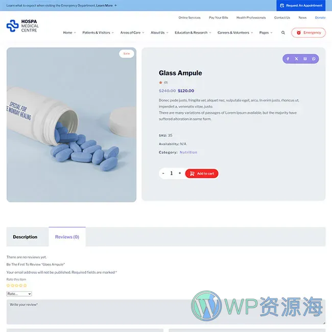 Hospa-医院诊所医疗商城检测中心WordPress主题插图19-WP资源海