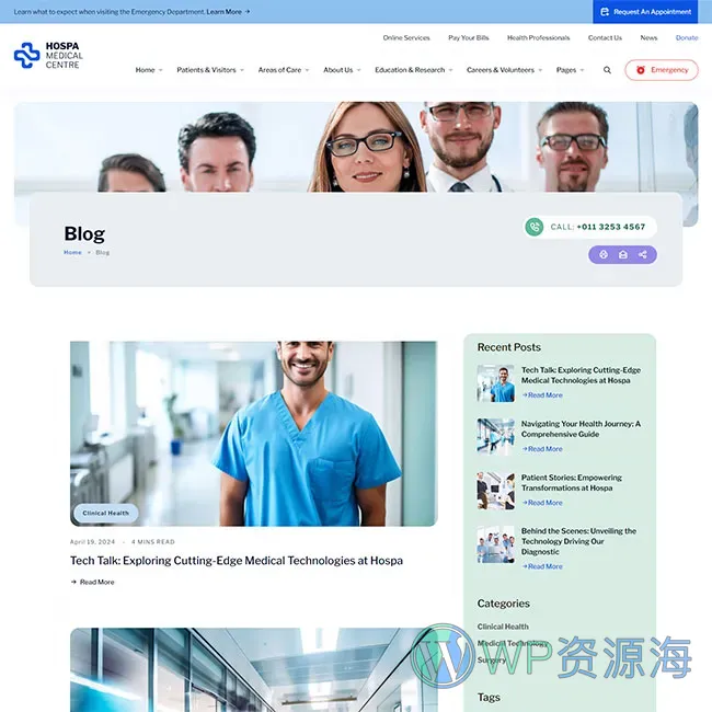 Hospa-医院诊所医疗商城检测中心WordPress主题插图13-WP资源海